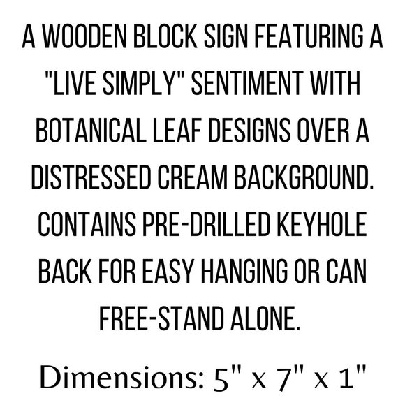 🆕 Wooden Block Sign - Live Simply - Picture 7 of 7